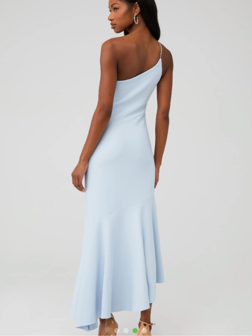 Asymmetric One-Shoulder Light Blue Evening Dress - Picture 2 of 7